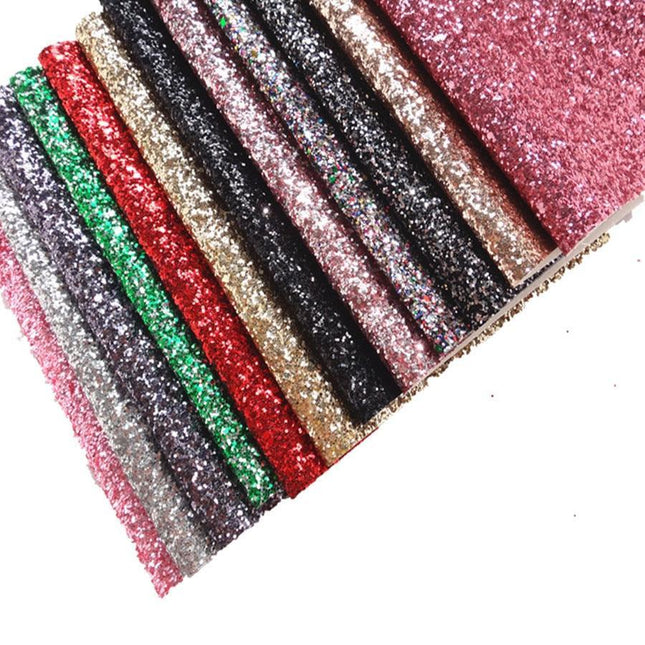 Glittery Faux Leather Craft Sheets for Creative DIY - 21CM x 29CM