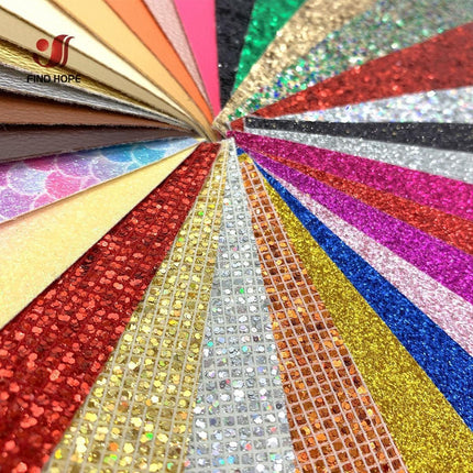 Glittery Leatherette Fabric Sheet Collection - Ultimate Crafting Essentials Bundle - Très Elite