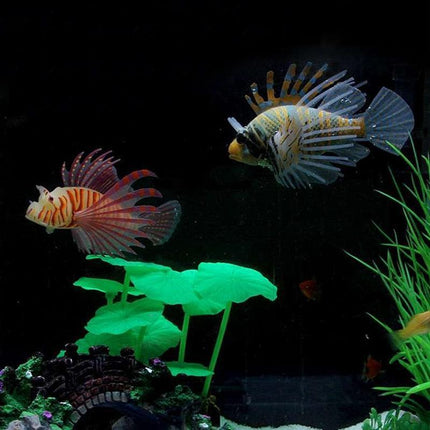 Glow-in-the-Dark Luminous LionFish Aquarium Ornament - Très Elite