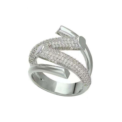 Gothic Glamour: Bold Zircon-Embellished Cross Ring Set for Women - Très Elite