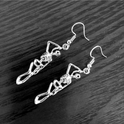 Gothic Skeleton Skull Dangle Earrings - Handmade Halloween Statement Jewelry for Fearless Fashionistas - Très Elite