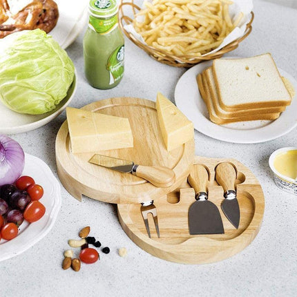 Gourmet Cheese Lover's Elite Stainless Steel Knife Set with Elegant Wood Handles - Perfect for Entertaining - Très Elite