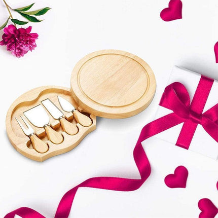 Gourmet Cheese Lover's Elite Stainless Steel Knife Set with Elegant Wood Handles - Perfect for Entertaining - Très Elite
