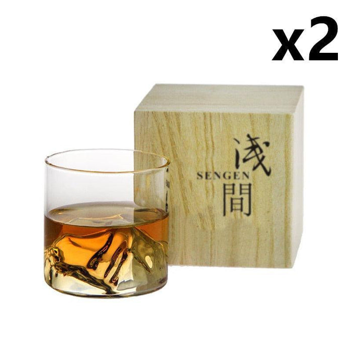 Majestic Japanese Alps Whiskey Glass Set: Toast to Nature's Beauty with Every Sip