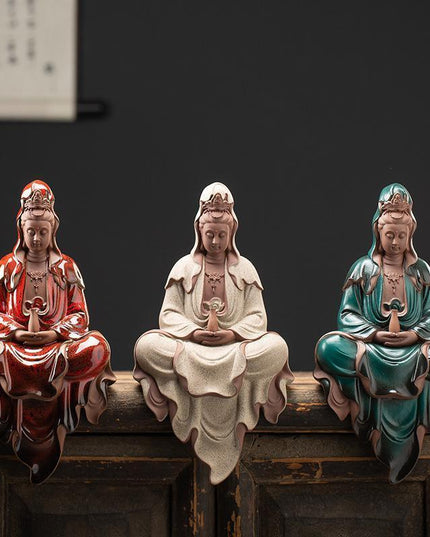 Zen Harmony Guanyin Backflow Incense Burner Collection - Tranquil Retreat Kit