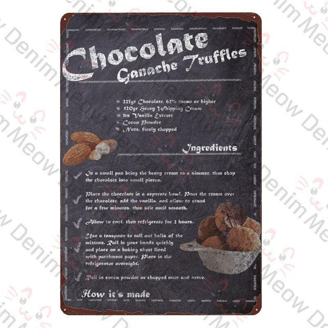 Rustic Vintage Metal Kitchen Decor Sign for Bakers and Chefs