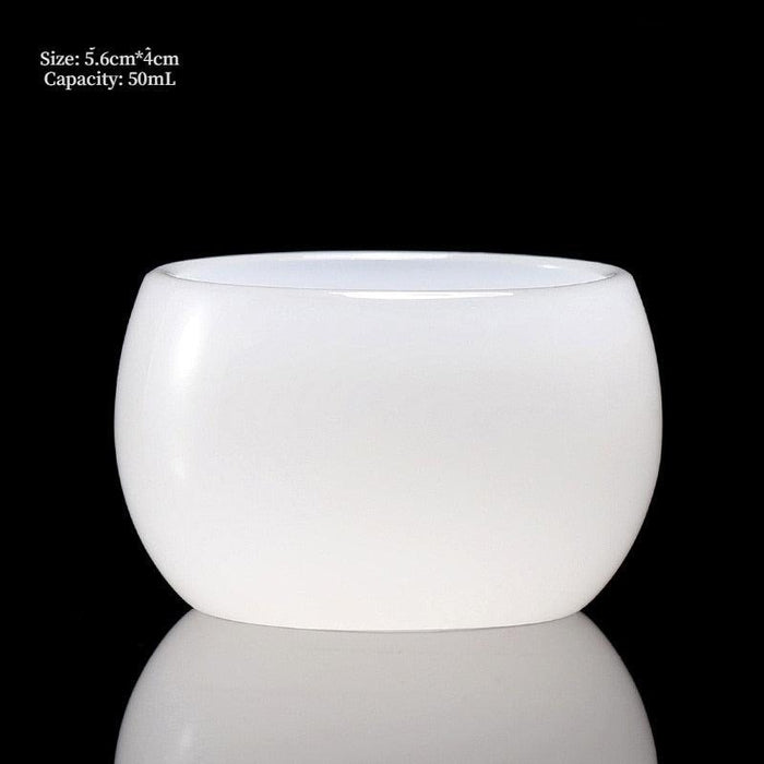 Elegant Jade Porcelain Tea Cup with Custom Engraving - Handcrafted Opulence