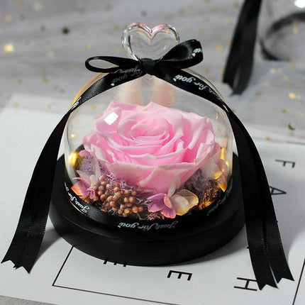 Radiant Rose Illumination Sphere: Magical Glass Orb
