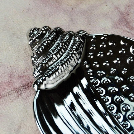 Chic Nordic Silver-Plated Ceramic Snack Dish