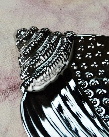 Chic Nordic Silver-Plated Ceramic Snack Dish