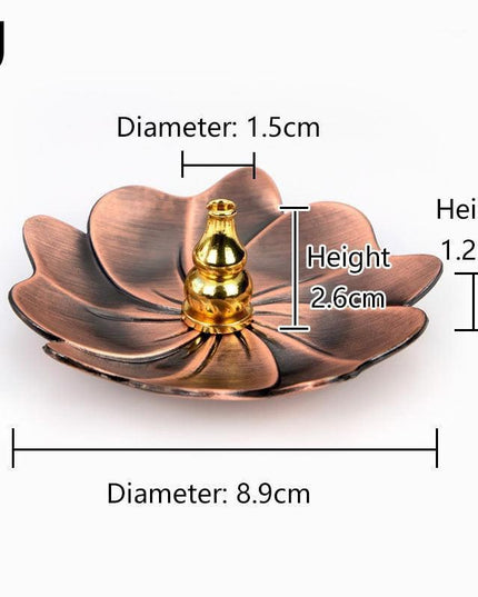 Lotus Harmony Incense Burner: Premium Zinc Alloy Coil Plate for Tranquil Spaces