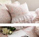 Lace Ruffle Cotton Cushion Cover with Floral Print