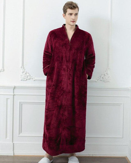 Plush 100% Cotton Cut Velvet Men's Luxury Bathrobe - Unmatched Comfort and Style