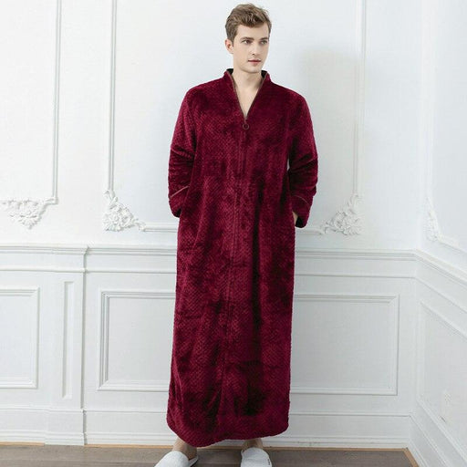 Luxurious 100% Cotton Cut Velvet Bathrobe for Men - Plush Comfort and Style