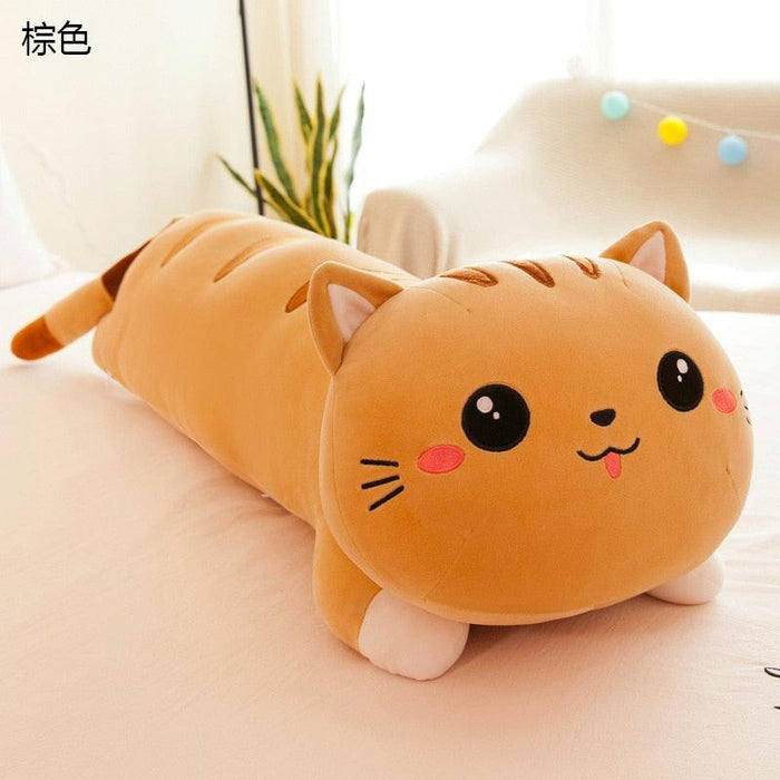 Cozy Cartoon Cat Plush Body Pillow Set - Assorted Sizes for Maximum Comfort