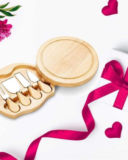 Gourmet Cheese Lover's Elite Stainless Steel Knife Set with Elegant Wood Handles - Perfect for Entertaining