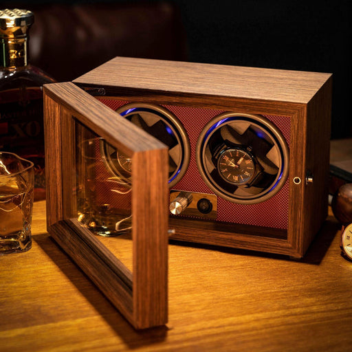Luxury Botanica Wooden Automatic Watch Winder Box - Keep Your Watch Safe and Running - Très Elite