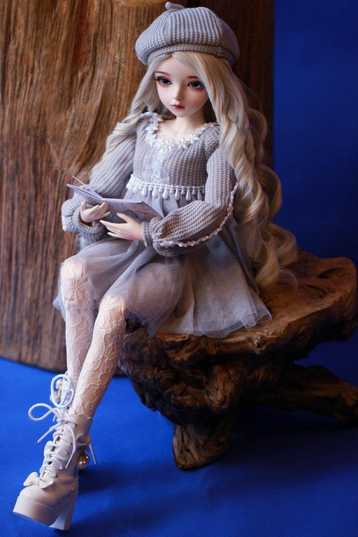 Elegant 60cm Bespoke BJD Doll with Silver Hair