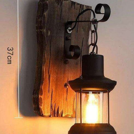 Vintage Wooden Wall Sconce - Classic LED Light Fixture for Home and Hospitality Spaces