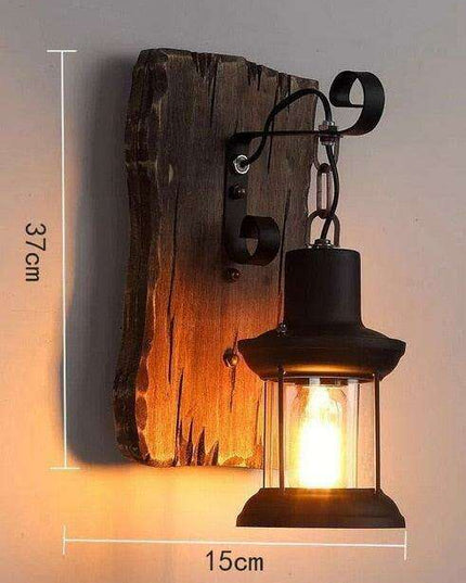 Vintage Wooden Wall Sconce - Classic LED Light Fixture for Home and Hospitality Spaces