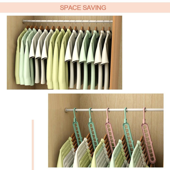 360° Rotating 9-Hole Closet Hangers Bundle - Pack of 5
