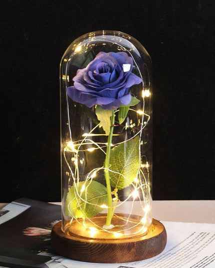 Eternal Rose LED Glass Dome for Enchanting Decor