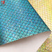Enchanting Mermaid Scale Faux Leather Fabric with Holographic Shine