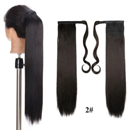 Allaosify Synthetic Ponytail Straight Ponytail Extensions Clip In Hair Tail Wig With Hairpins Blonde Hair Extension For Women-0-Très Elite-0020-2-24inches-China-Très Elite