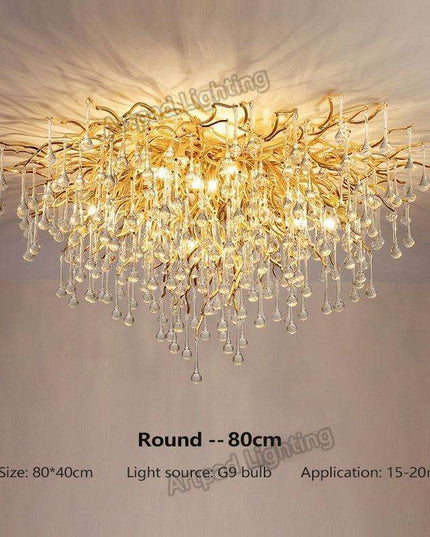 Elegant Customizable Crystal Ceiling Fixtures: Nordic Style with Versatile Adjustments