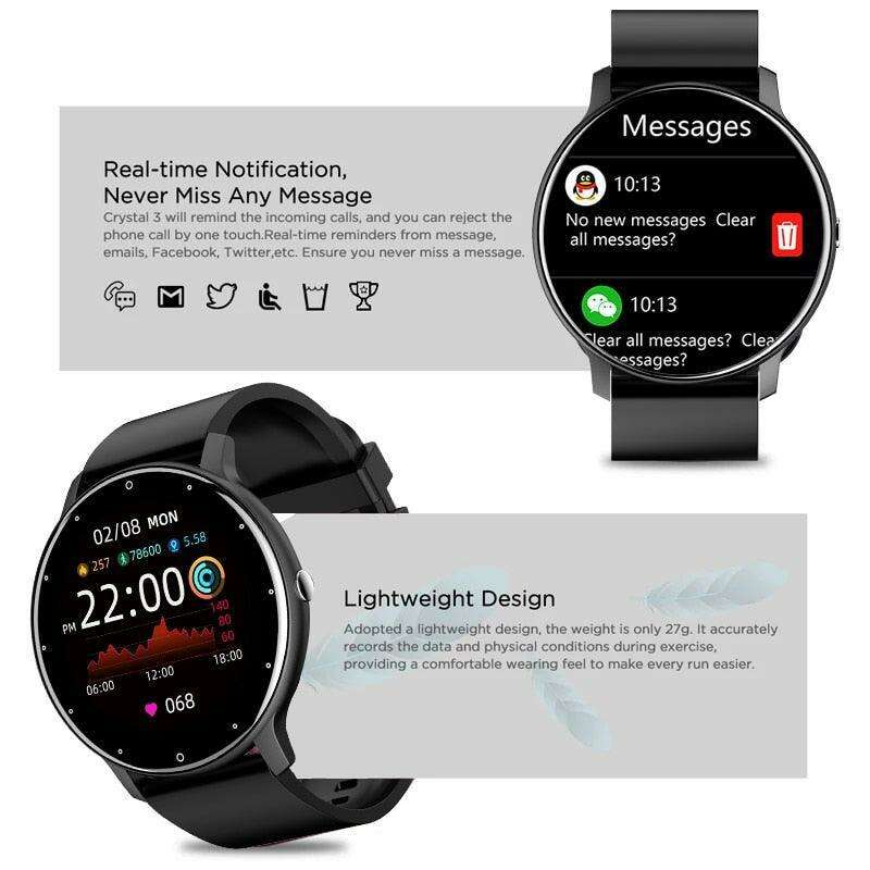 LIGE 2023 Men's Touch Screen Fitness Smart Watch: Health Tracker with IP67 Waterproof and Long-Lasting Battery