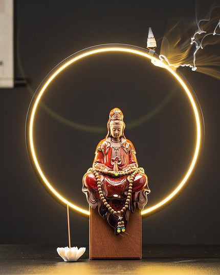 Zen Harmony Guanyin Backflow Incense Burner Collection - Tranquil Retreat Kit