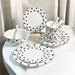 Classic Black & White Handmade Ceramic Tableware Set for Elegant Dining