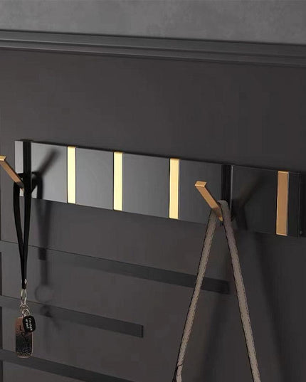 Modern Black Gold Compact Folding Towel Rack