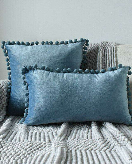 Luxurious Velvet Pillowcases with Whimsical Pom Pom Details - Ultimate Comfort and Charm