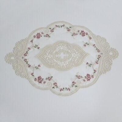 Graceful Lace-Embellished Table Mats - Enhance Your Dining Atmosphere