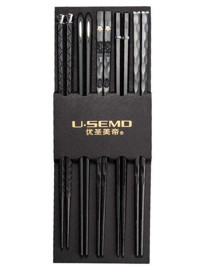 Stylish Eco-Friendly Stainless Steel Sushi Chopsticks Collection - Set of 10