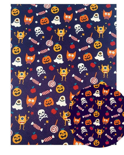 Halloween Themed PU Leather Craft Sheets - Essential for Spooky DIY Projects 🎃