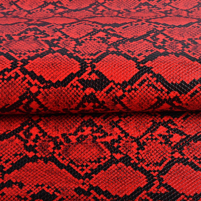 Sophisticated Snake Print PU Leather for Artisanal Handcrafted Bags - 25x34cm