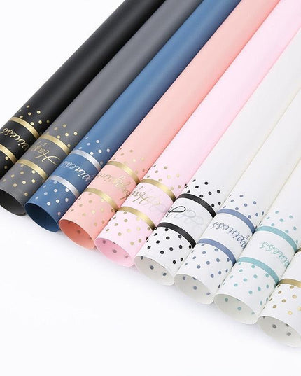 Chic English Letter Waterproof Floral Wrap Paper Set - Premium Bouquet Presentation