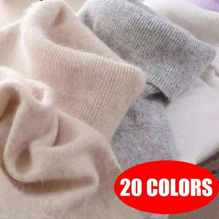 Sophisticated Winter Charm: Premium Cashmere & Wool Turtleneck Pullover for Women | Elegant Knit Sweater