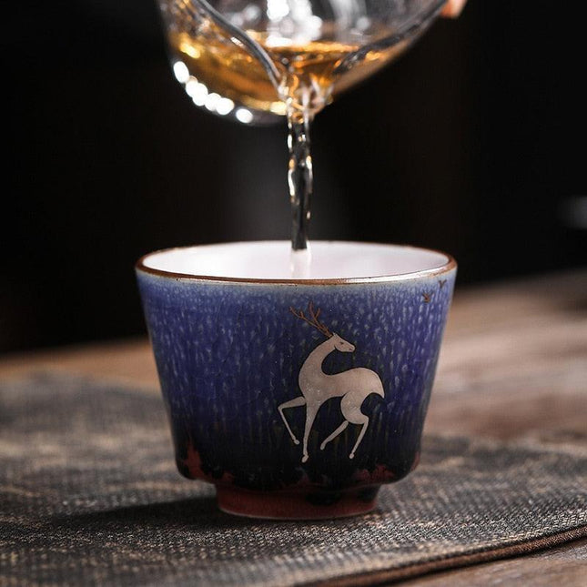 Japanese Serenity Tea Cup Set - Elegant 4-Piece Collection for Tea Lovers