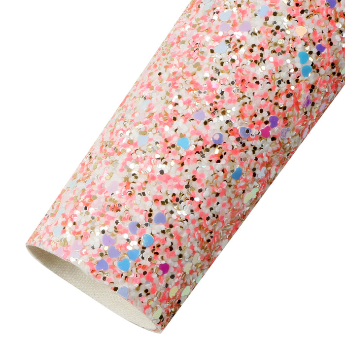 Chunky Glitter Sequins Vinyl Fabric Sheets for Craft Projects