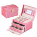 Stylish Girls' Travel Jewelry Organizer with Expandable Compartments and Mirror