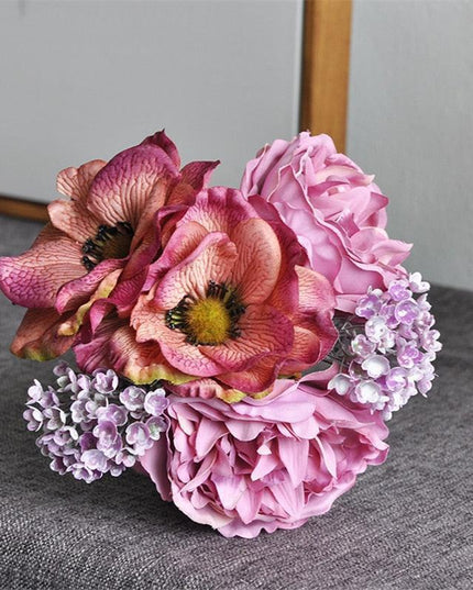 Nordic Elegance: Luxe DIY Silk Peony and Anemone Wedding Bouquet