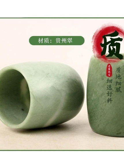 Luxurious Jade Stone Kung Fu Tea Set for Elegant Tea Ceremonies