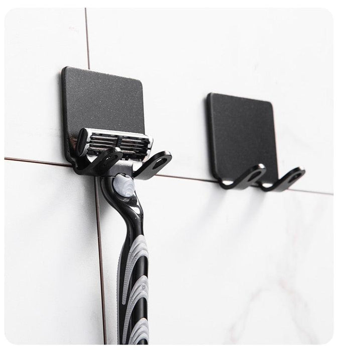 Stylish Stainless Steel Razor Holder with Hassle-Free Adhesive Mounting
