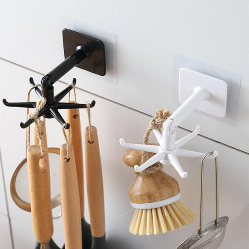 360-Degree Rotatable Hook Organizer for Kitchen, Bathroom, and More