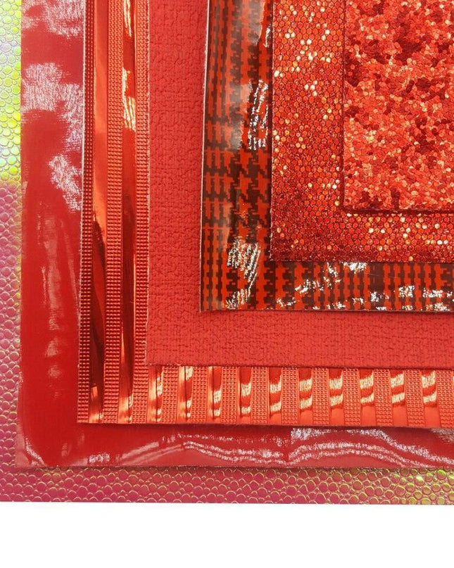 Crimson Glitter Faux Leather Crafting Sheets: Unleash Your Imagination