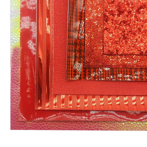 Red Sparkle PU Leather Sheets for Crafting Excellence