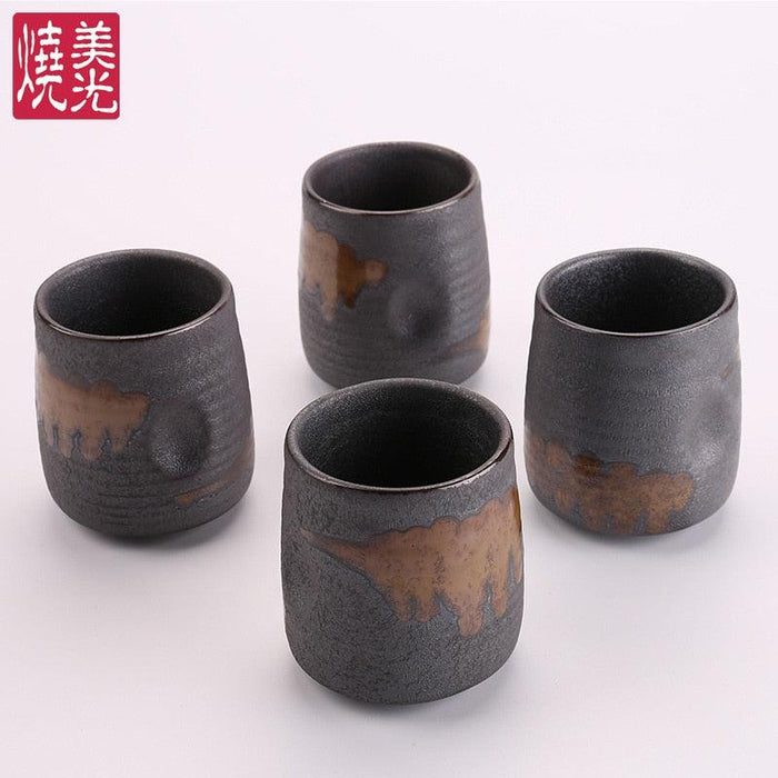 240ml Japanese-Style Ribbed Round Mouth Porcelain Mug